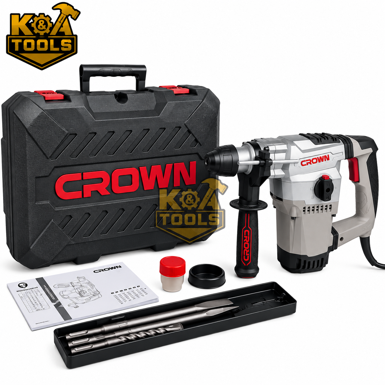 Marteau perforateur rotatif et piqueur robuste  1500W CROWN