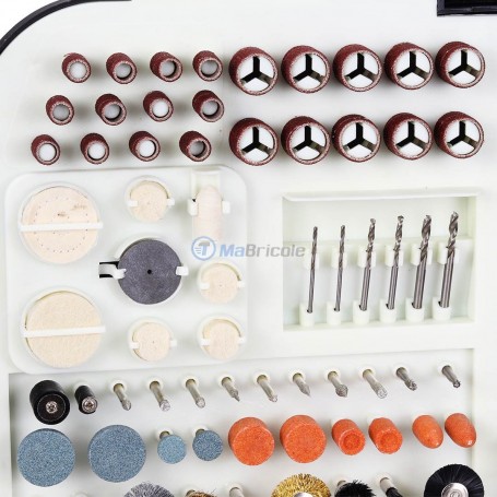 Kit Outil Rotatif Avec Flexible 0.8-3.2mm 135W 163 Pièces KZUBR