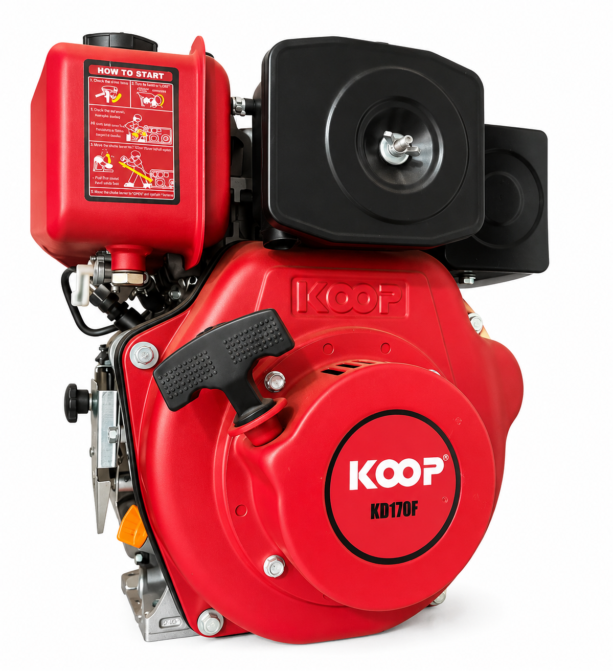 Moteur diesel monocylindre refroidi par air de la marque Koop, modèle KD170F